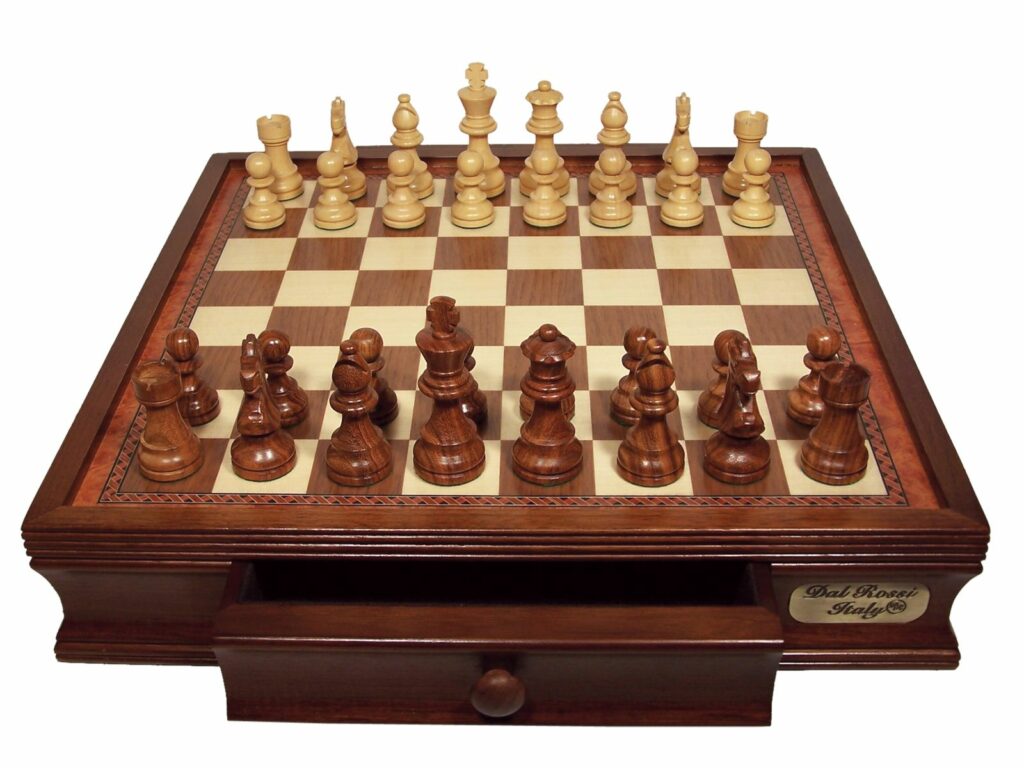 Dal Rossi Chess Set 16″, With Boxwood/Sheesham 85mm pieces Wood Double ...